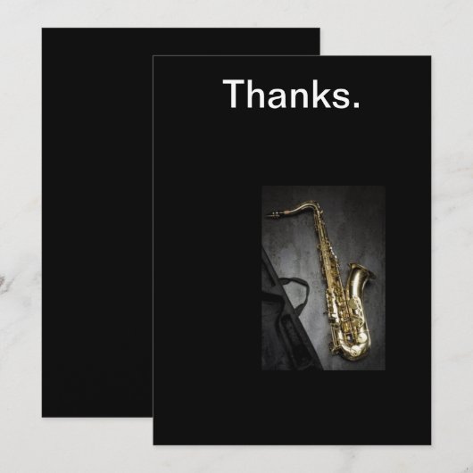 Saxophone Hartelijk dank Bedankkaart (Voorkant / Achterkant)