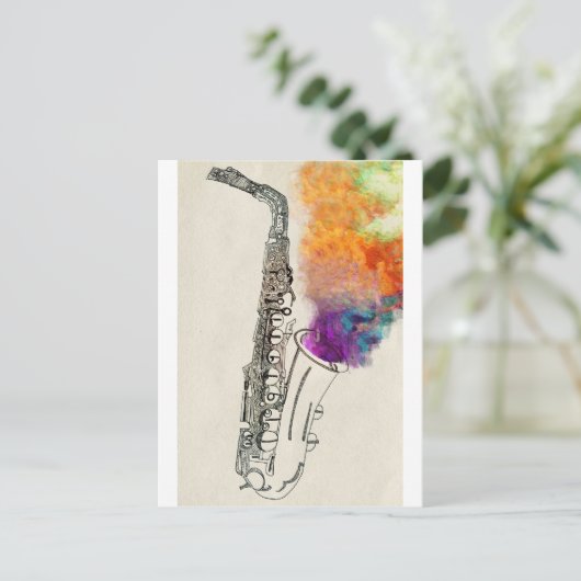 Saxophone Healing Briefkaart (Staand voorkant)