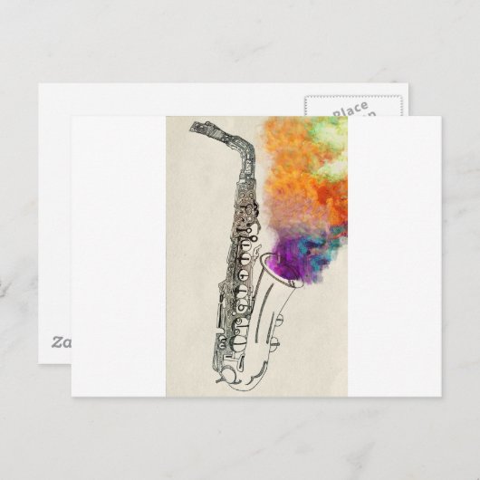 Saxophone Healing Briefkaart (Voorkant / Achterkant)