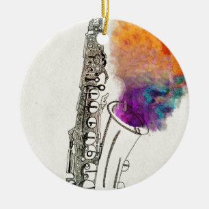 Saxophone Healing Keramisch Ornament