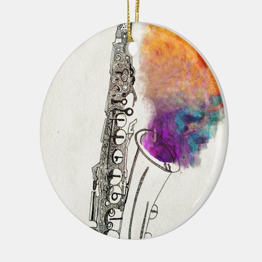 Saxophone Healing Keramisch Ornament (Links)