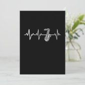 Saxophone Heartbeat Klassieke saxofonist Gift Idee Kaart (Staand voorkant)