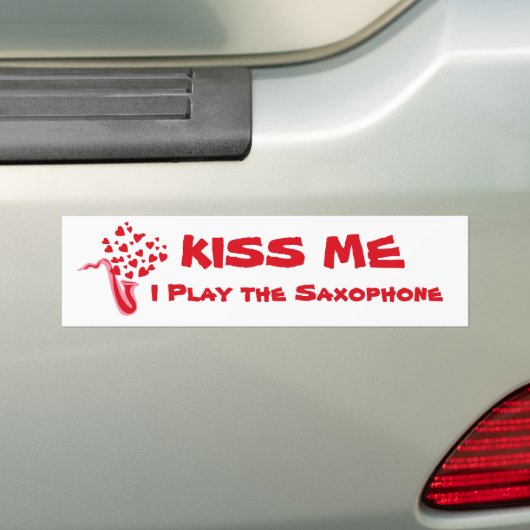 Saxophone Hearts Bumpersticker (Op auto)