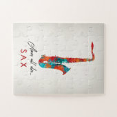 Saxophone - Helderkleurige muziek Legpuzzel (Horizontaal)