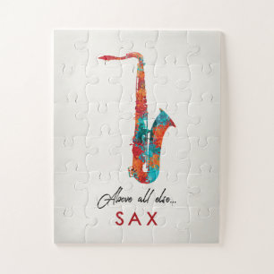 Saxophone - Helderkleurige muziek Legpuzzel