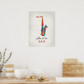 Saxophone - Helderkleurige muziek Poster (Keuken)