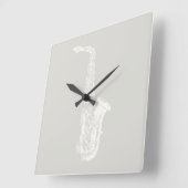 Saxophone Illustrated Music Art CUSTOM COLOR Vierkante Klok (Hoek)