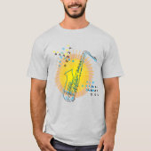 Saxophone Illustratie Cool Modern Art Saxophonist T-shirt (Voorkant)