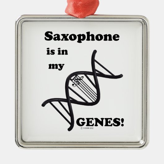 Saxophone in mijn genen metalen ornament (Voorkant)