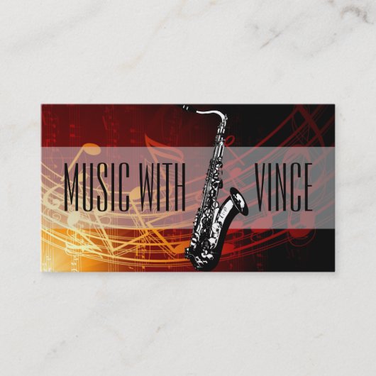 Saxophone Instructor Music Studio Visitekaartje (Voorkant)