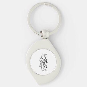 Saxophone Instrument Music Jazz Cat Golf Balls Sleutelhanger