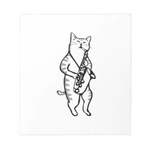 Saxophone Instrument Music Jazz Cat Post-it Notes Notitieblok