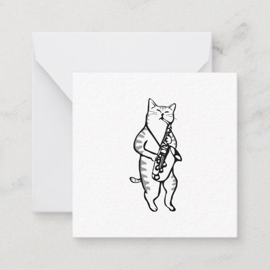 Saxophone Instrument Music Jazz Cat Post-it Notes Notitiekaartje (Voorkant)