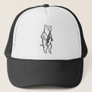 Saxophone Instrument Music Jazz Cat Trucker Pet