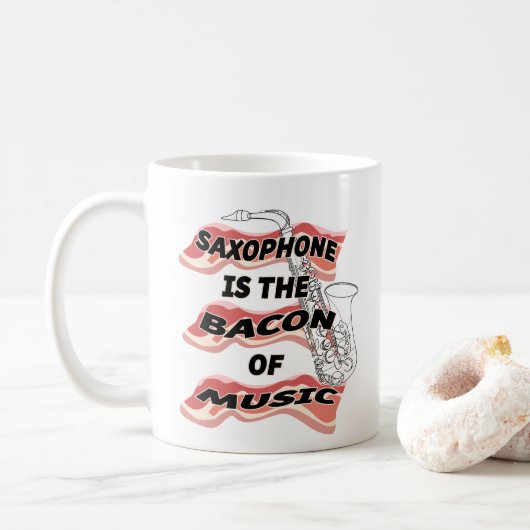 Saxophone is de bacon van muziek koffiemok (Met donut)