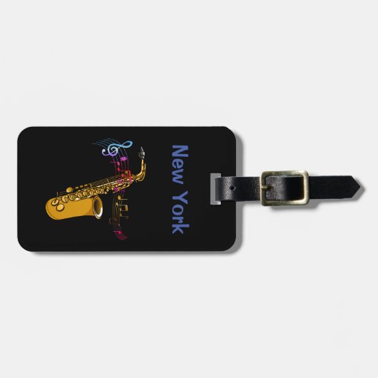 Saxophone Jazz in New York Bagagelabel (Voorkant horizontaal)