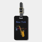 Saxophone Jazz in New York Bagagelabel (Voorkant verticaal)