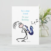 Saxophone Jazz Music Kaart (Staand voorkant)