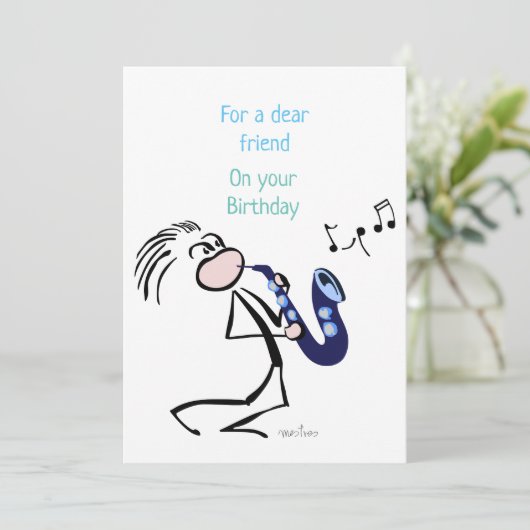 Saxophone Jazz Music Kaart (Staand voorkant)