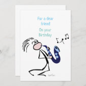 Saxophone Jazz Music Kaart (Voorkant / Achterkant)