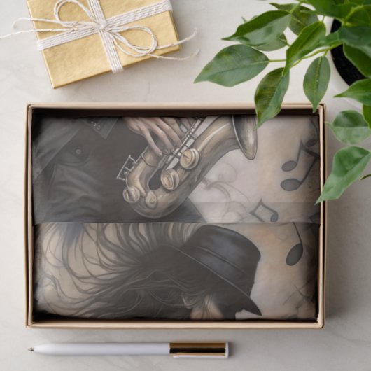 Saxophone & Jazz Music Lovers Decoupage Tissuepapier (Geschenk)