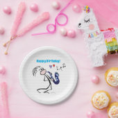 Saxophone Jazz Music Papieren Bordje (Feest)