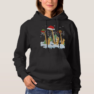 Saxophone Jazz Santa Hat kerstboommuzikant S Hoodie