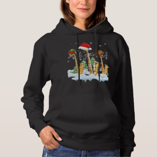 Saxophone Jazz Santa Hat kerstboommuzikant S Hoodie