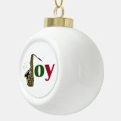 Saxophone Kerstfeest Joy Keramische Bal Ornament (Rechts)