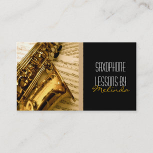 Saxophone Lessons, Muziek, Instrument Visitekaartj Visitekaartje