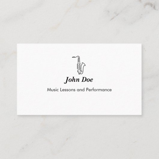 Saxophone Logo - Visitekaartje (Achterkant)