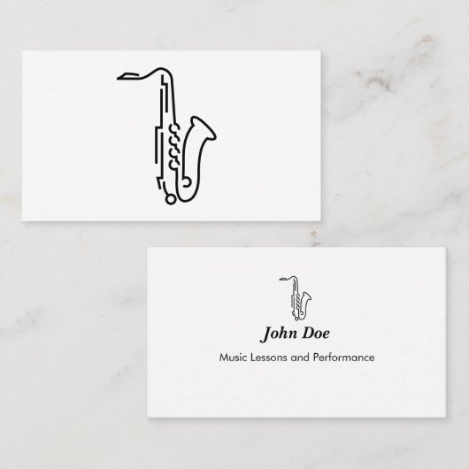 Saxophone Logo - Visitekaartje (Voorkant / Achterkant)