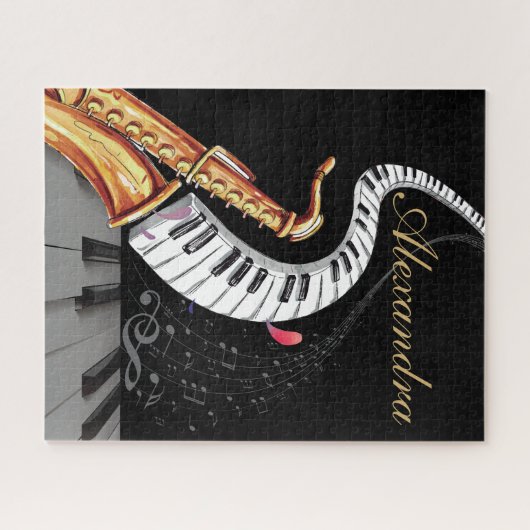 Saxophone Luxury persoonlijke piano Legpuzzel (Horizontaal)