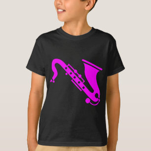 Saxophone - magenta t-shirt