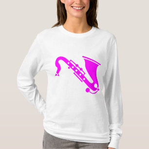 Saxophone - magenta t-shirt