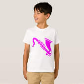 Saxophone - magenta t-shirt (Voorkant volledig)