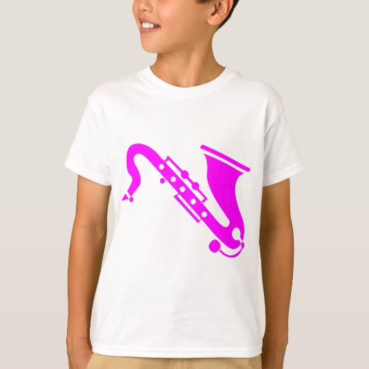 Saxophone - magenta t-shirt (Voorkant)