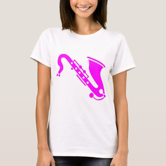Saxophone - magenta t-shirt (Voorkant)