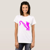 Saxophone - magenta t-shirt (Voorkant volledig)