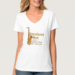Saxophone mam als een normale mam maar koeler t-shirt