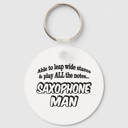 Saxophone Man - Muziek superheld Sleutelhanger (Voorkant)
