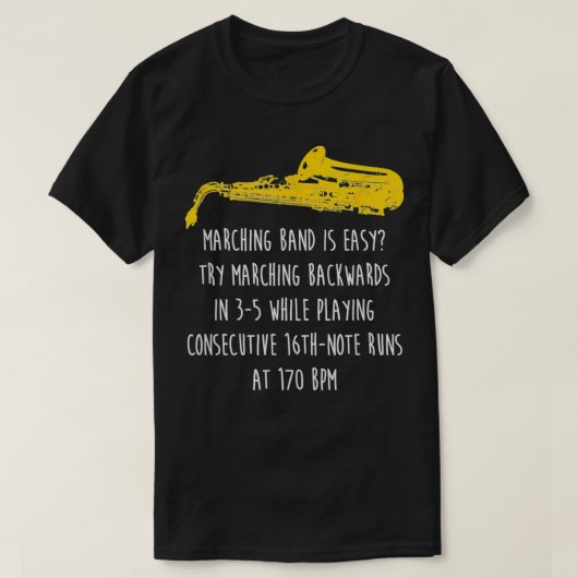 Saxophone marching Band is een eenvoudige sax sect T-shirt (Design voorkant)