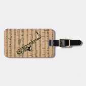 Saxophone ~ met vel Music Background Bagagelabel (Voorkant horizontaal)