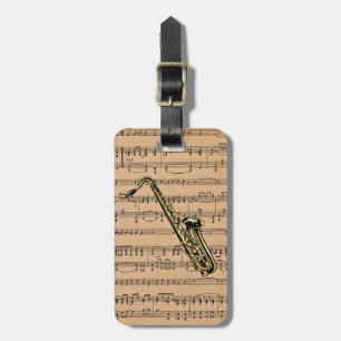 Saxophone ~ met vel Music Background Bagagelabel