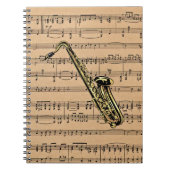Saxophone ~ met vel Music Background Notitieboek (Voorkant)