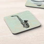 Saxophone  Mint Green Music Art Bier Onderzetter (Linkerzijde)