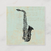 Saxophone  Mint Green Music Art Informatiekaartje (Voorkant)