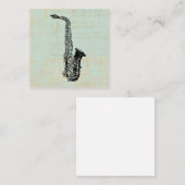 Saxophone  Mint Green Music Art Informatiekaartje (Voorkant / Achterkant)