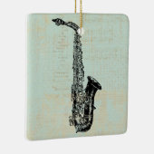 Saxophone  Mint Green Music Art Keramisch Ornament (Rechts)