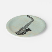 Saxophone  Mint Green Music Art Papieren Bordje (Gekanteld)
